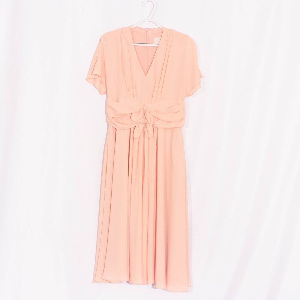 GAL MEETS GLAM Wedding Guest Garden Party Jane Tie Waist Midi Dress Size 4 - Picture 5 of 11